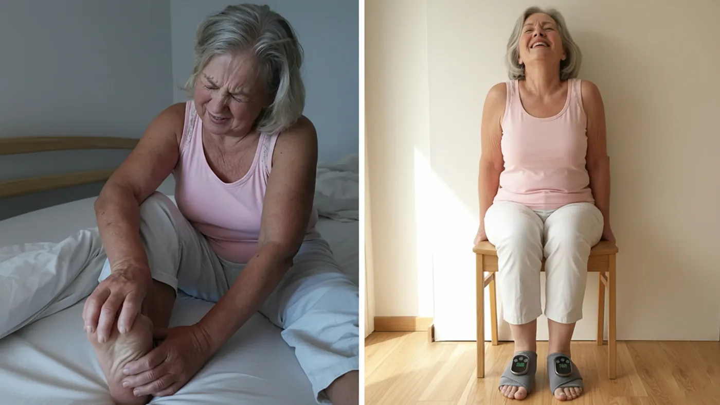 Before and after using the Biosense Foot